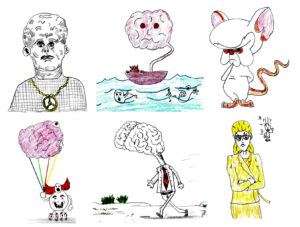 My Brain - drawings by Harvey Dog for the video. May 2022