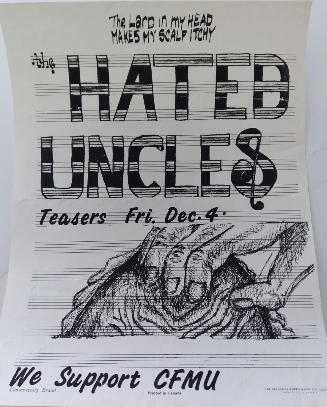Poster for Hated Uncles Teasers show December 4th, 1987