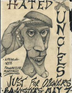 Poster for Hated Uncles Bannister show May 7th, 1988