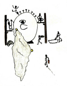 No Man-Made God - drawing by Harvey Dog 2012 for the video. Song: 2012, Video & Drawing: 2022. Volume 3 - E.E.S