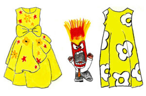 Yellow Dress - drawing by Harvey Dog for the video "Yellow Dress". Song: 2012, Drawing & Video: 2022. Volume 3 - E.E.S