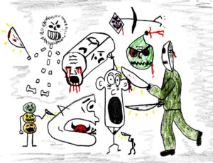 Nightmare of the Future - drawing by Harvey Dog
