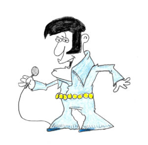 Elvis Presley Preacher Man- drawing by Harvey Dog 2023 for the poem "Elvis Presley Preacher Man" (2021).