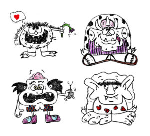 Monsters - drawing by Harvey Dog 2023-08-22